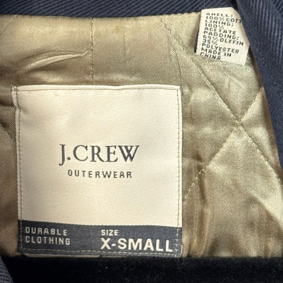 J. Crew Durable Outerwear Navy Double Breasted Coat sz XS - Picture 3 of 6